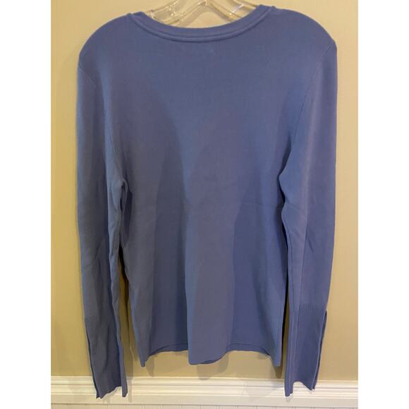 Dana Buchman Womens L Blue Knit V Neck Sweater NWT - Picture 4 of 4